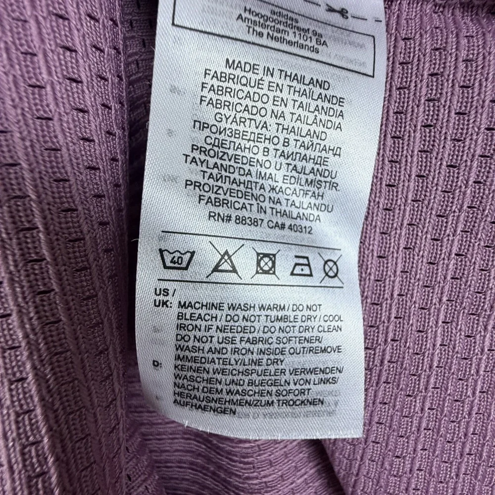 Adidas Basketball Shirt Small Purple Mesh Performance Long Sleeve Mock Neck